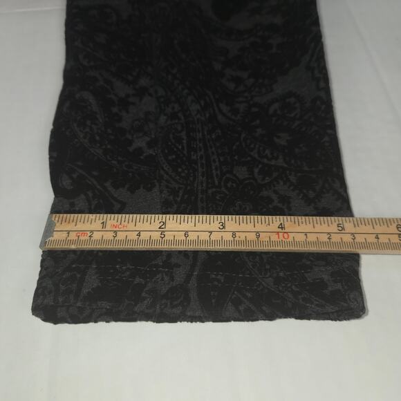 One 5 One Womans 2X Velvet Burnout Pants Black Flocked Paisley Stretch Going Out - Picture 8 of 15